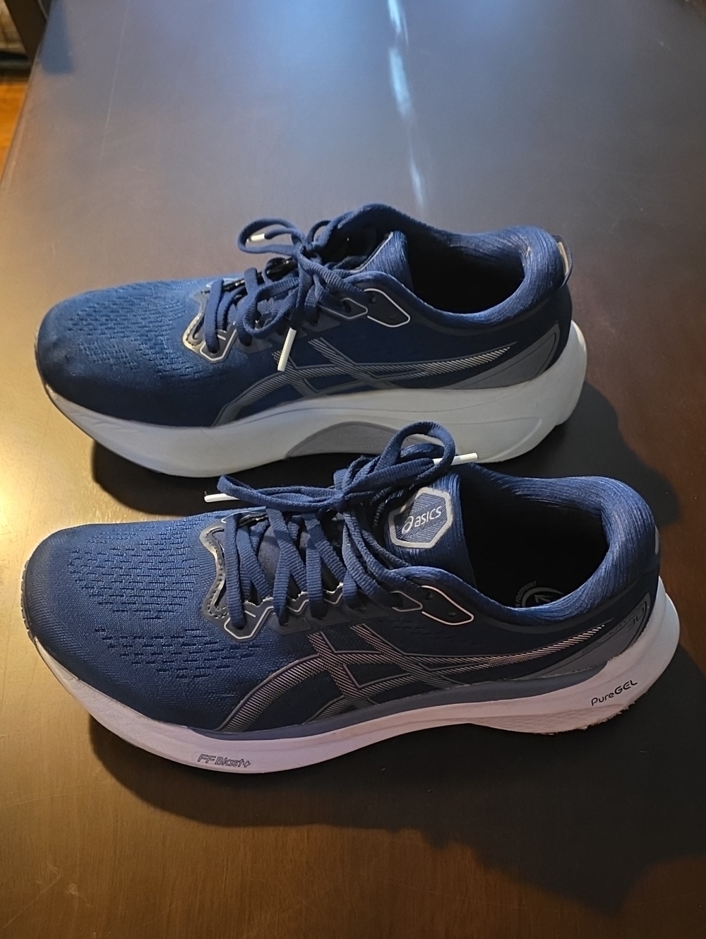ASICS Navy and Gray Women's Athletic Running Shoes